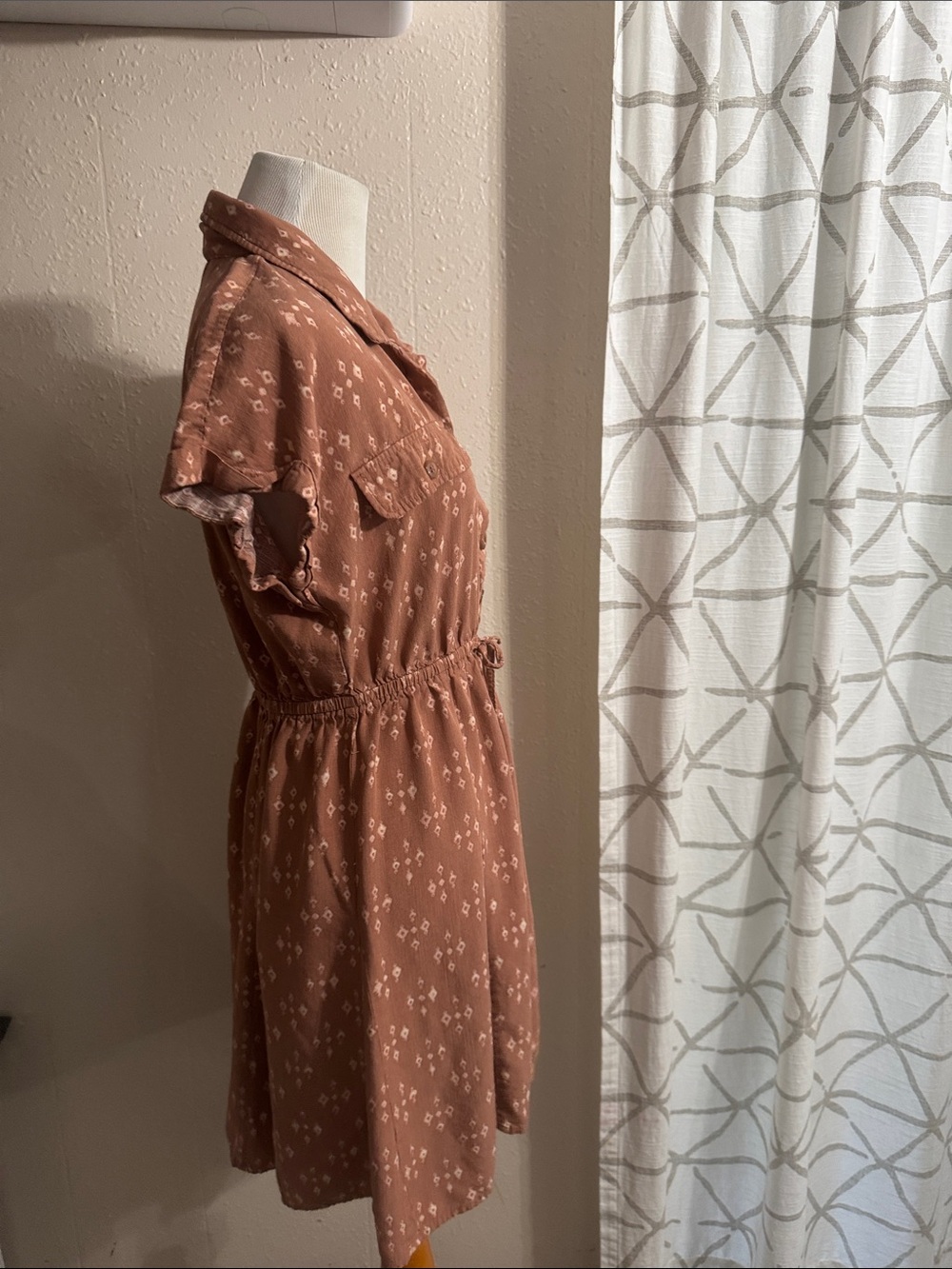 Lucky Brand Terra Cotta Short-Sleeve Button-Front Mini Dress - Picture 5 of 10